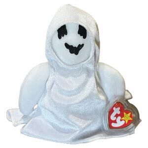 Ty Beanie Baby Sheets Ghost 1999 Halloween White Retired Plush Tag Protector